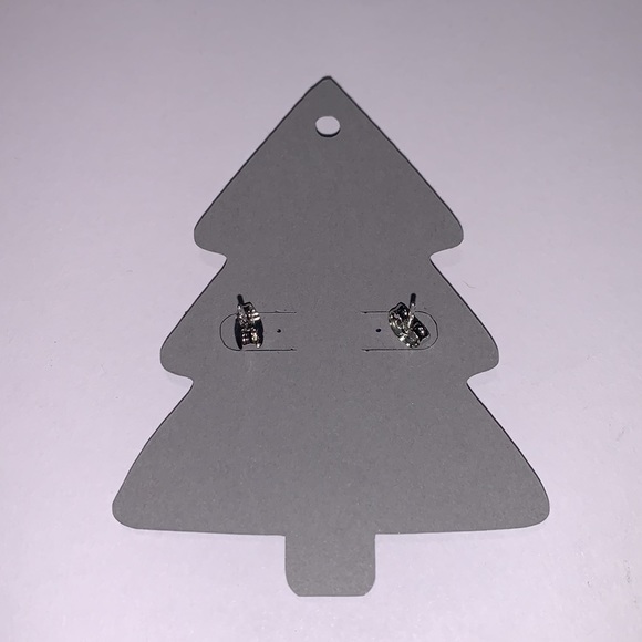 Handmade Blue Plaid Stars with Snowflake Earrings - Picture 3 of 3